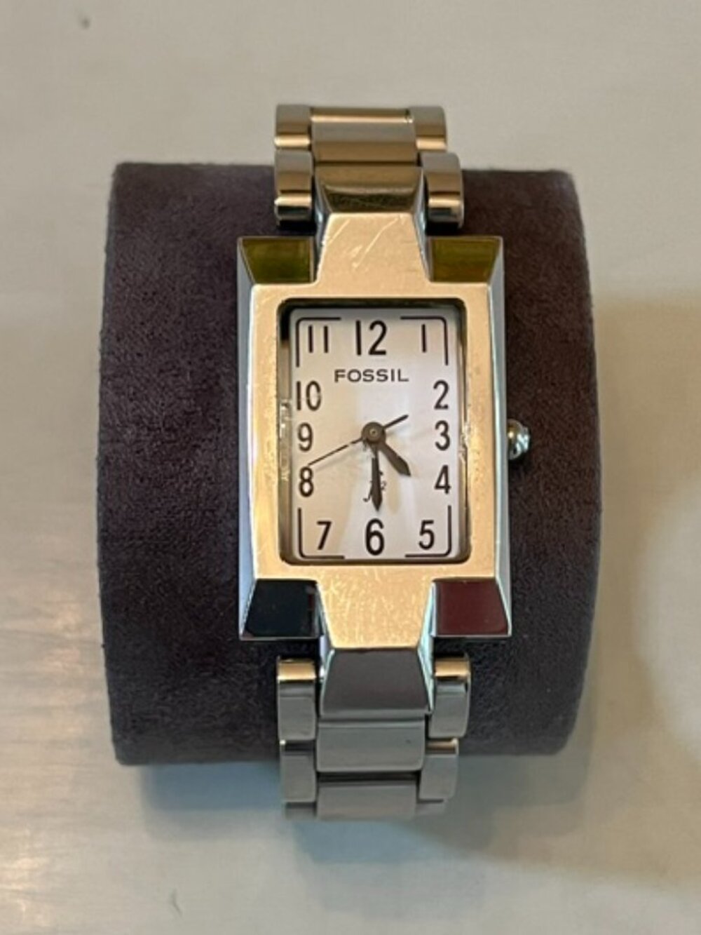 FOSSIL | F2 Vintage Silver-Tone Bracelet Watch Sporty Classic-EUC-NEW Battery